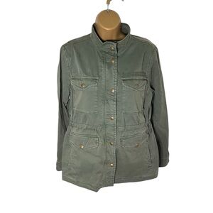 GAP Utility Field Jacket Green Military Cotton Blend Size Small